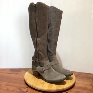 Donald Pliner Boots Women’s 6.5 Dela Leather Suede Riding Knee Textured